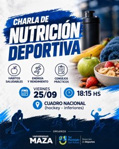 NUTRICIÓN DEPORTIVA: EL MUNICIPIO Y UNIVERSIDAD MAZA INICIAN UN CICLO DE CHARLAS PARA JÓVENES DEPORTISTAS
